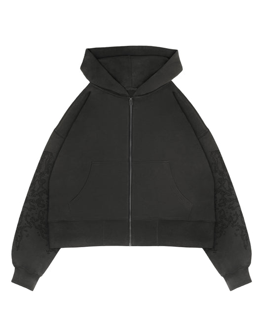 asterisk zip hoodie